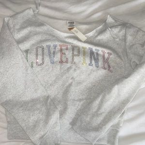 PINK Off The Shoulder Sweater